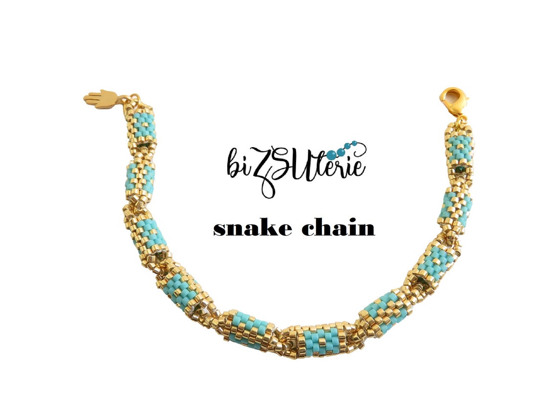 Snake Chain Bracelet- Instant Download DIY Beading Pattern/tutorial in ...
