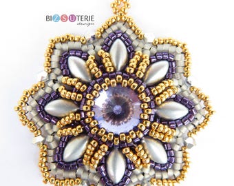 Pingente Celine - padrão de miçangas para download instantâneo com contas Irisduo