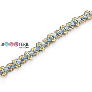 Roller Coaster bracelet instant download beading pattern with Khéops par Puca, Superduo and Crescent beads image 2