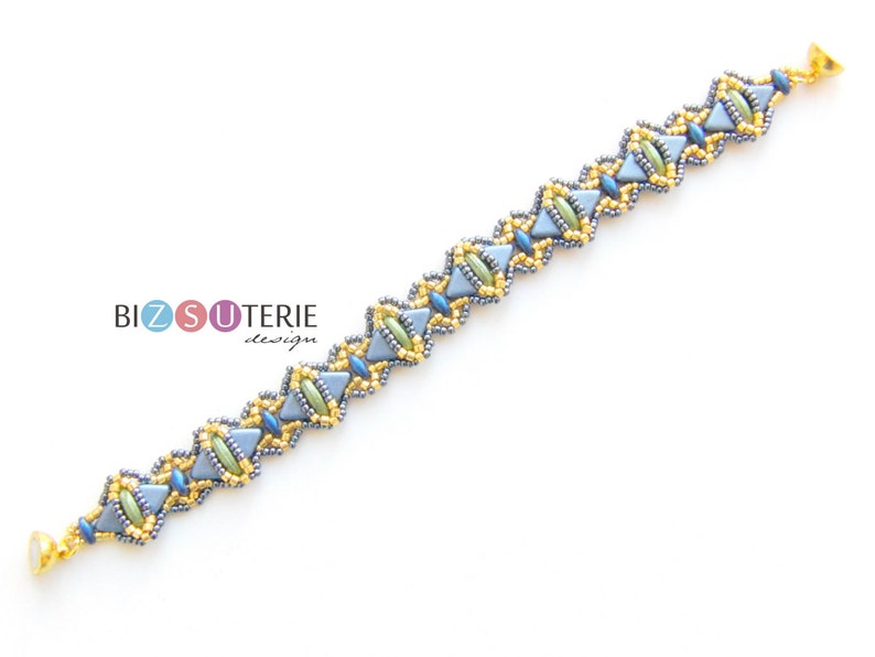 Roller Coaster bracelet instant download beading pattern with Khéops par Puca, Superduo and Crescent beads image 2