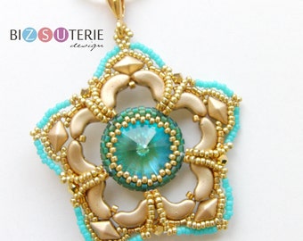 ARCHISHA pendant - instant download beading pattern with Arcos par Puca and Diamonduo beads