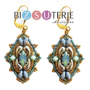 Kathleen earrings - instant download beading pattern with Zoliduo and Superduo beads