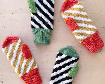 Glad Mittens (EN) - Engelskt mönster - Vantar - Stickning - Direkt PDF-nedladdning