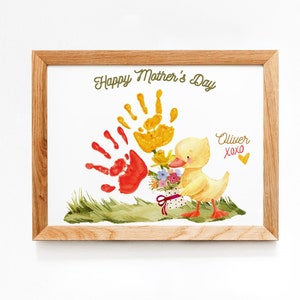 Joyeuse fête des mères / Art de l'empreinte de la main / Enfants bébé tout-petit / Fête des mères, maman, maman / Cadeau souvenir artisanal Carte à faire soi-même / Cadeau grands-parents