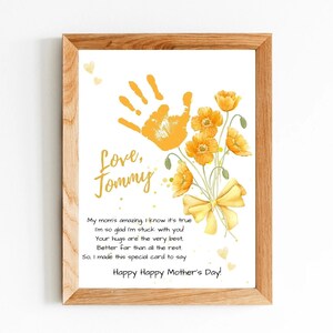 Sto crescendo come un fiore / Arte impronta a mano / Bambini neonati / Festa della mamma Mamma / Regalo artigianale ricordo Biglietto fai da te / Regalo dei nonni