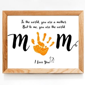 Mom Handprint Art Craft / Hand Handprint Art / Kids Baby Toddler / Mother's Day Mom Mum / Keepsake Craft Gift DIY Card / Grandparents Gift