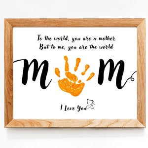 Mamãe Handprint Art Craft / Hand Handprint Art / Crianças Bebê Criança / Dia das Mães Mamãe / Lembrança Presente Artesanal Cartão DIY / Presente dos Avós