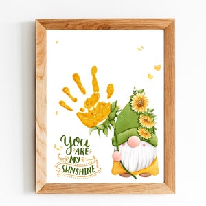 You Are My Sunshine Handabdruck Handwerk Kunst / Sonnenblume Handabdruck / Baby Kleinkind Kind / Geschenk zum Muttertag Mama Mama / Andenken