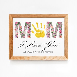 Peinture à la main pour la fête des mères, activité artistique pour enfants à faire soi-même pour maman, impression d'oeuvres d'art interactives, tampon encreur, impression de cartes à la main d'enfant
