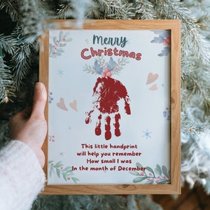 Christmas Handprint Poem / Everlasting Mistletoe / Xmas Handprint Footprint Art Craft /Christmas Keepsake Memory / DIY Card