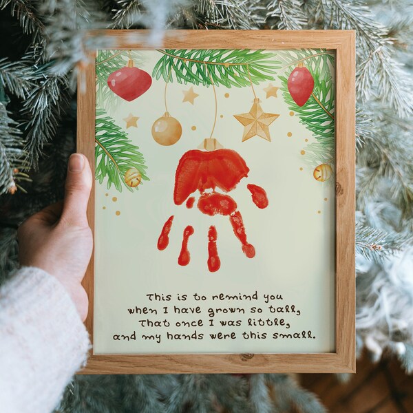 Christmas Handprint Poem / Everlasting Mistletoe / Xmas Handprint Footprint Art Craft /Christmas Keepsake Memory / DIY Card