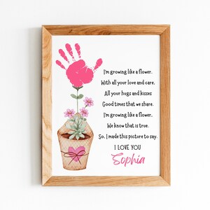 Ich wachse wie eine Blume / Handabdruck / Geschenk Karte für Großeltern / Geschenk für Großeltern / Geschenk für Großeltern / Geschenk für Großeltern / Geschenk für Großeltern / Geschenk für Großeltern
