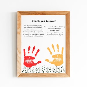 Poema infantil para babá, poema de creche, poema de babá, jardim de infância ou pré-escola para professor Arte de impressão manual - obrigado professor, nós apreciamos você