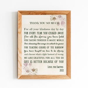 Poema infantil para padres / Carta de agradecimiento de la madre / Gracias de un padre / Poema de guardería infantil / Niñera cuidadora