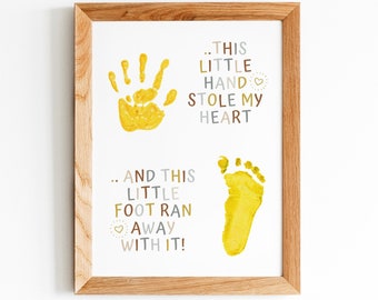 Handprint Art Craft / Love Valentines Day / Kids Baby Kids Child DIY / Card Gift Memory / Baby Keepsake Ideas / Footprint Art