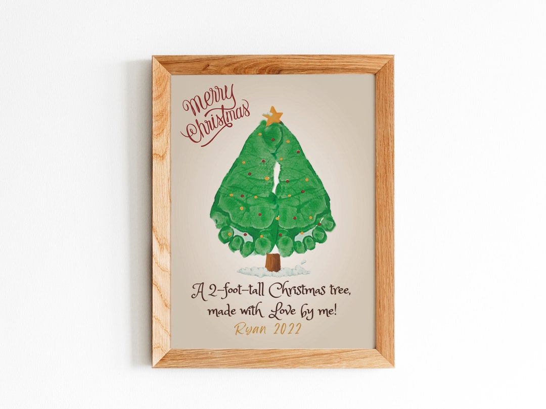 Christmas Poem / Merry Christmas Tree Footprint Handprint / Etsy