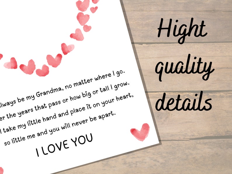 I Love You Poem Handprint / Hand Print Craft Art / Kids Poem Etsy