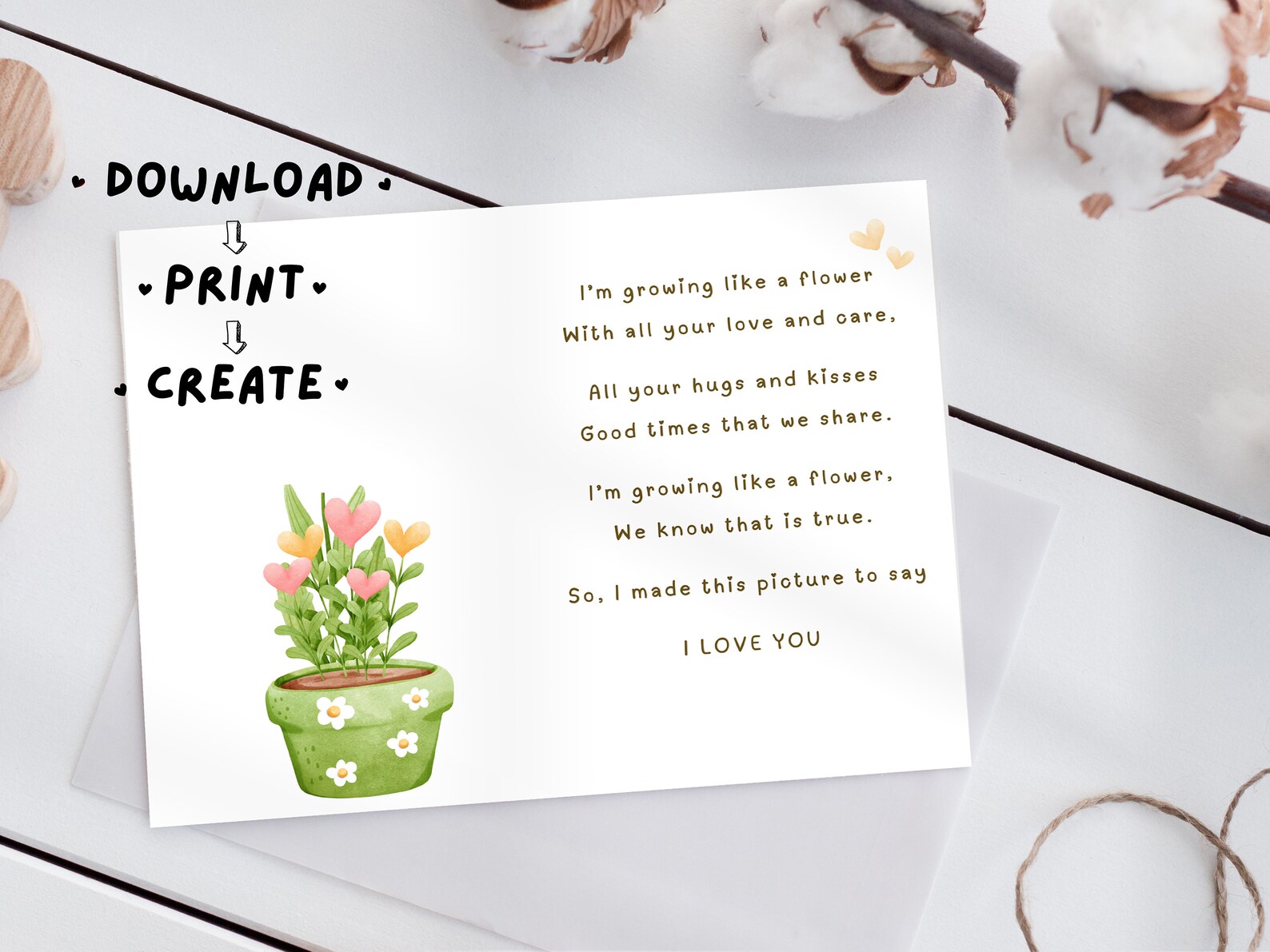 I'm Growing Like a Flower / Hand Handprint Art / Kids Baby Etsy