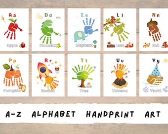Alphabet Handprint Art / My Handprint Alphabet Book / Baby Toddler Child /Classroom Nursery Activity / Keepsake Printable