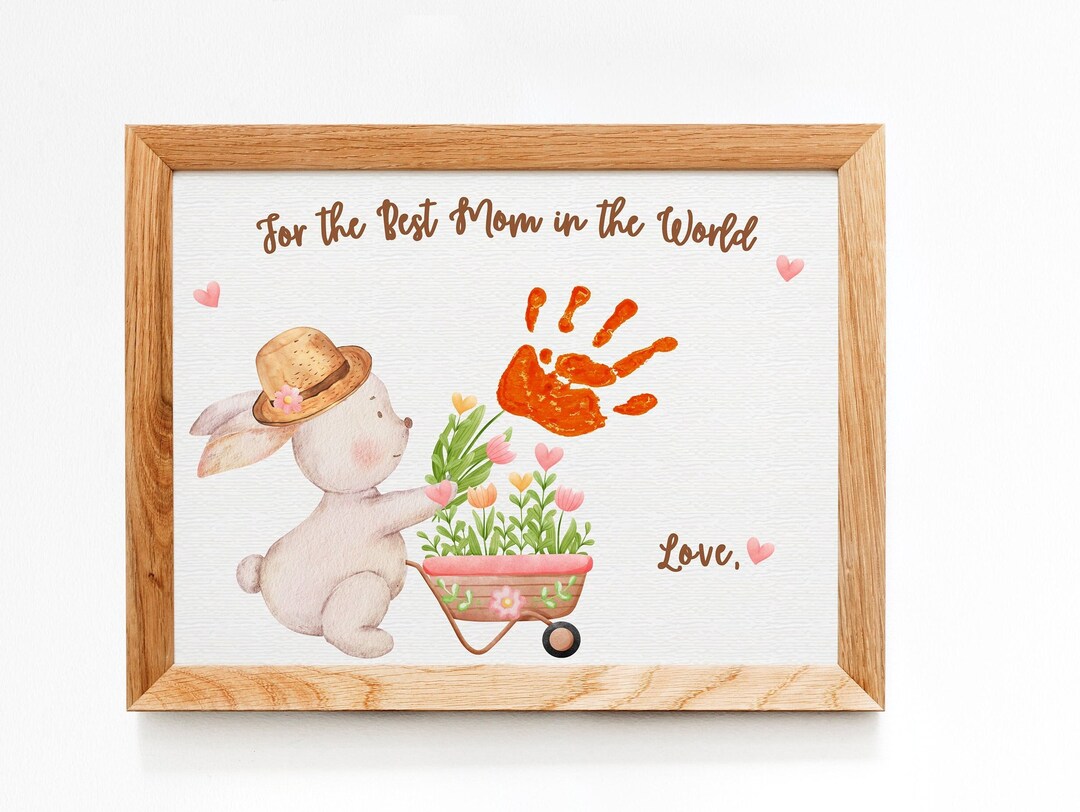 Best Mom in the World / Hand Handprint Art / Kids Baby Toddler / Mother ...