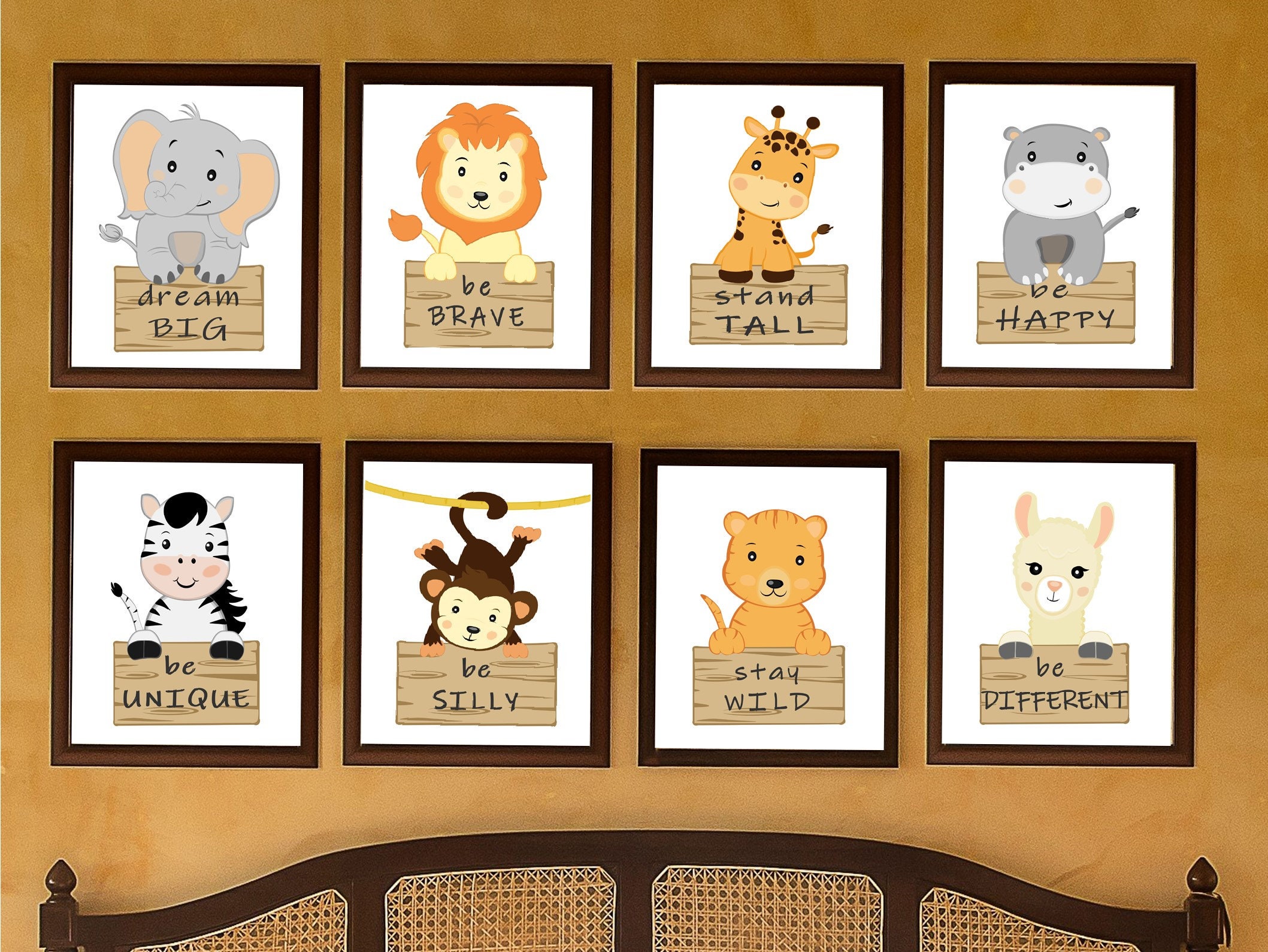 Safari Download Set von 8 Safari Kinderzimmer Druck Safari | Etsy