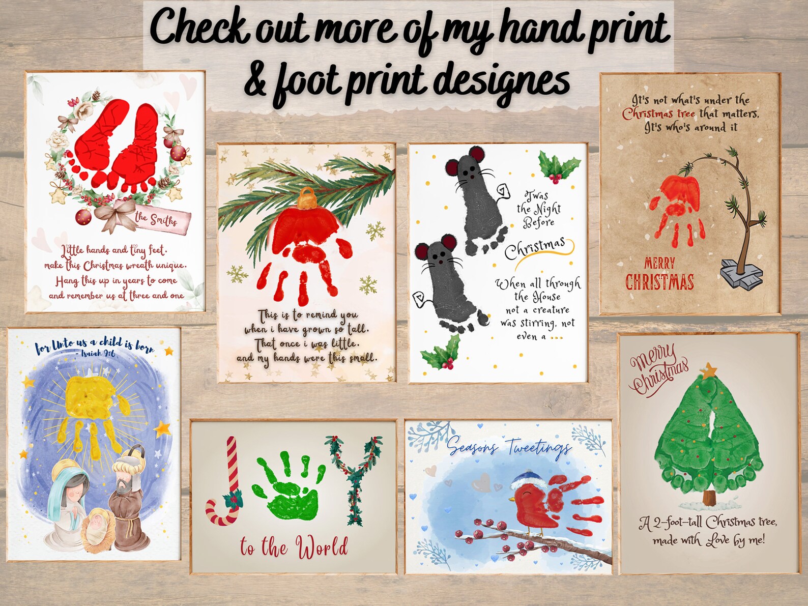 JOY Handprint Craft / Printable Christmas Signs Personalized / - Etsy