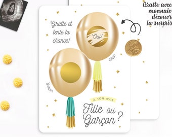 Annonce Sexe Bebe Fille ou Garçon | Révélation Sexe Bébé | Jeu 1 à 5 cartes à gratter