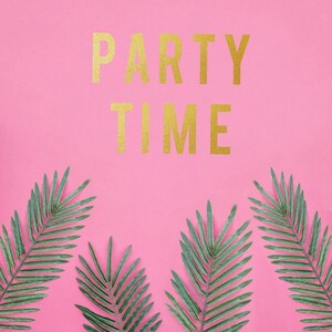 Party Garland . Glitter Banner . Gold Garland Party Time . Fiesta Garland .