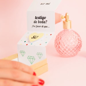 Regalo Testigo de Boda| Caja Tarjeta Sorpresa Petición