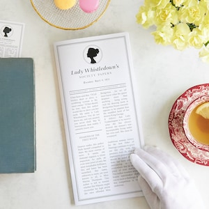 Lady Whistledown Journal Notebook ispirato alle carte Bridgerton Chronicle | Testo standard o personalizzato