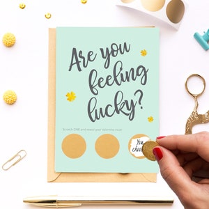 Carte Anniversaire pour lui . Cadeau Noel ou Anniversaire pour homme . Carte à gratter . Es-tu chanceux?