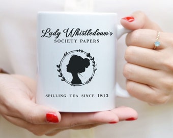 Tazza Bridgerton | Lady Whistledown Society Papers | Regalo Bridgerton per lei | Tazza personalizzata