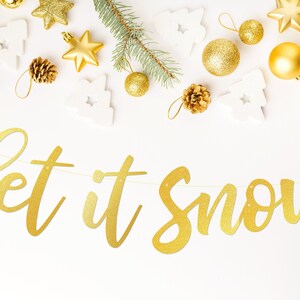 Christmas Decoration Banner . Let it Snow Garland . Fireplace Home Christmas Garland Modern Party .