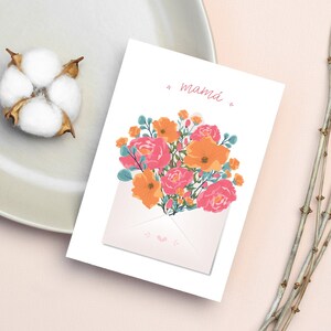 Tarjeta Dia de la Madre ⎪Tarjeta Felicitación Día Madre Sobre con Flores ⎪ Español