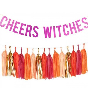 Halloween Banner . Cheers Witches . Halloween party decorations, Halloween decor . Chic celebration .