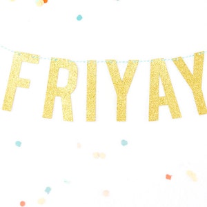 Glitter Banner FriYay . Friday . Glitter Party Banner . Bachelorette Banner . Glitter Letters Garland .