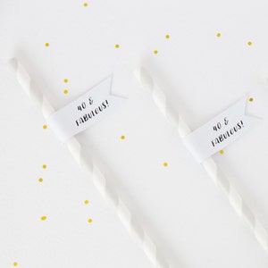 Birthday Straws with Flags . 40th Birthday Straws . Customised Birthday Party Straws . Party Favors.