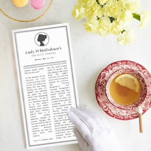 Lady Whistledown Journal Notebook ispirato alle carte Bridgerton Chronicle | Testo standard o personalizzato