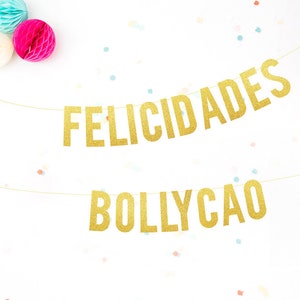 Felicidades Guirnalda Letras . Birthday Letter Banner . Guirnalda purpurina dorada . Gold Glitter Garland .