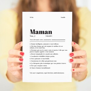 Carte Fête des Mères ⎪Définition Maman ⎪Carte grande A5 cadeau illustration