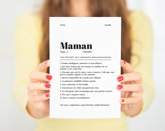 Carte Fête des Mères ⎪Définition Maman ⎪Carte grande A5 cadeau illustration