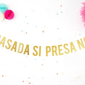 Despedida de Soltera Guirnalda . Decoración Fiesta Banner Letras . Bachelorette Party Spanish . Casada sí Presa No . Glitter garland .