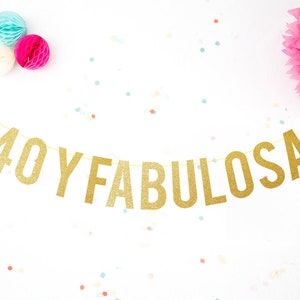 Decoración 40 Cumpleaños Guirnalda Letras . Feliz Aniversario Fiesta 40th Birthday Letter Banner . Glitter Garland .