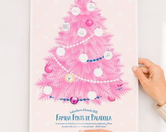 Calendario Adviento Navidad . Familiar personalizado . Cuenta atrás Solsticio de Invierno