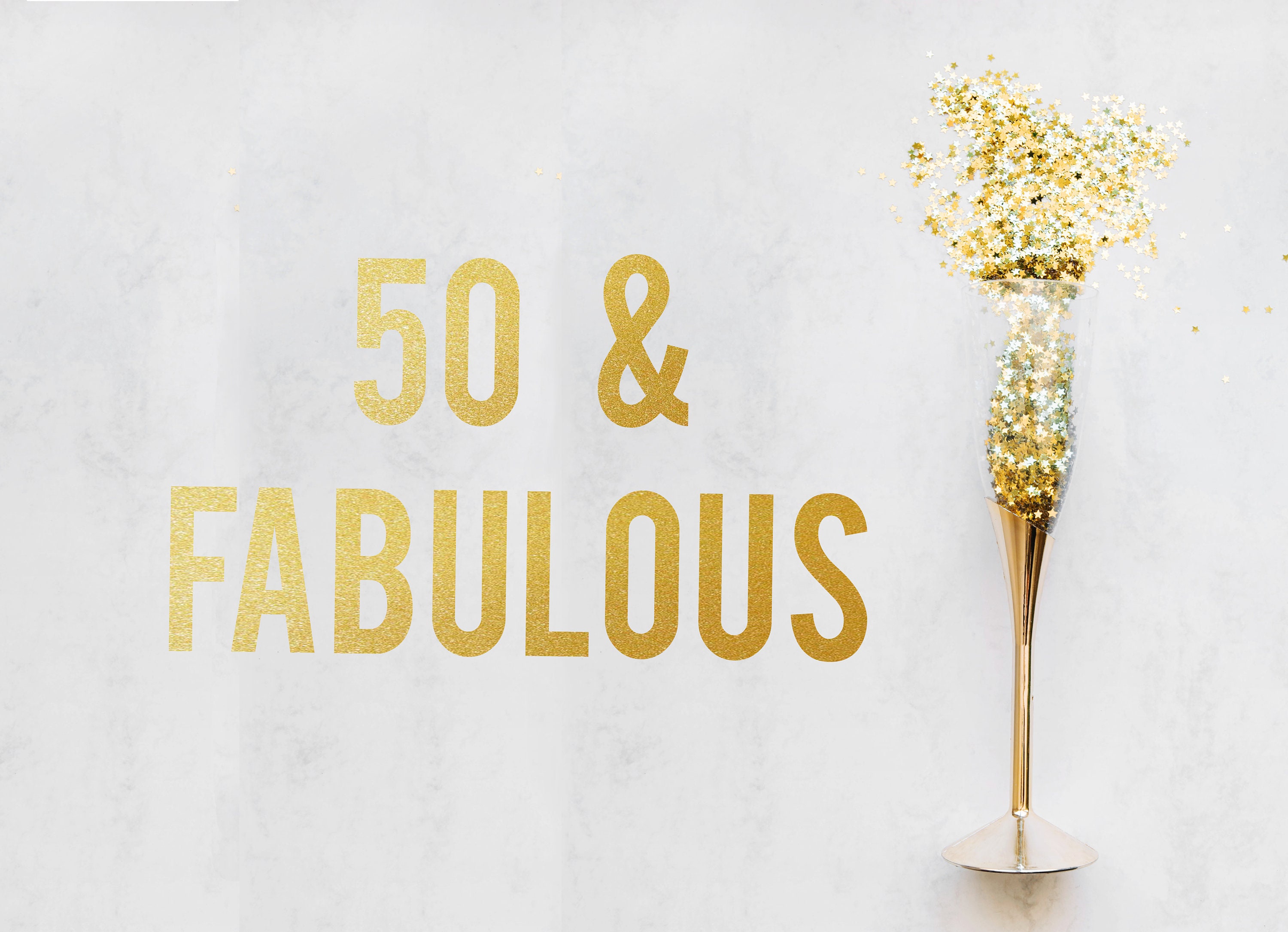 50th Birthday Banner 50 And Fabulous Gold Banner Happy Etsy