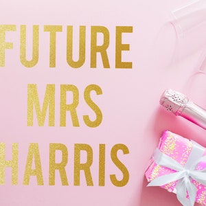 Personalised Future Mrs Hen Party Banner . Hen do decor . Customised name . Hen night banner . Classy party decor