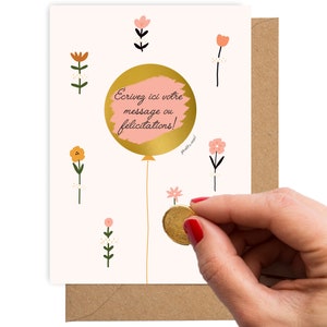 Carte Fête des Mères | Carte à gratter félicitation maman mamie  | Carte original