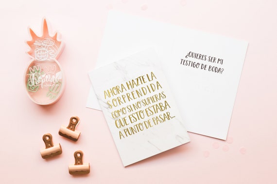 Quieres ser mi testigo de boda?, Tarjeta petición