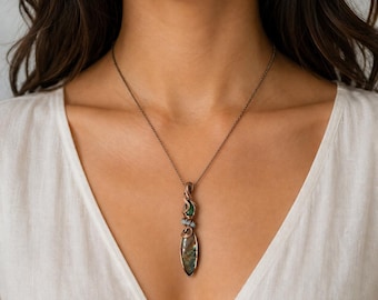 Antique Copper, Labradorite, Chrysoprase and Opal accent Beads Pendant