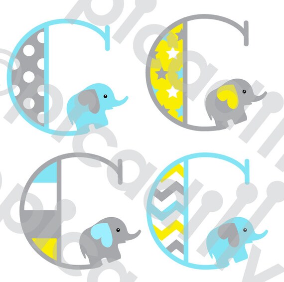 Download Items similar to Baby Boy Elephant Font SVG PNG Elephant ...